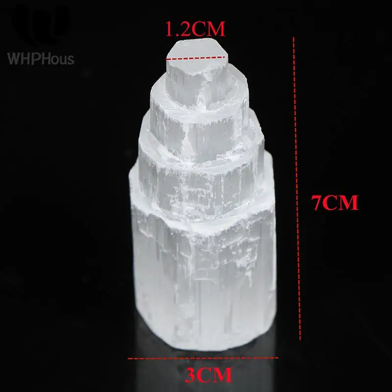 Selenite Natural Stone Lamp White Gemstones Ice Berg Carved Lamp Crystal Ore Decor Gypsum Tower Mineral Quartz Tower Home Decor