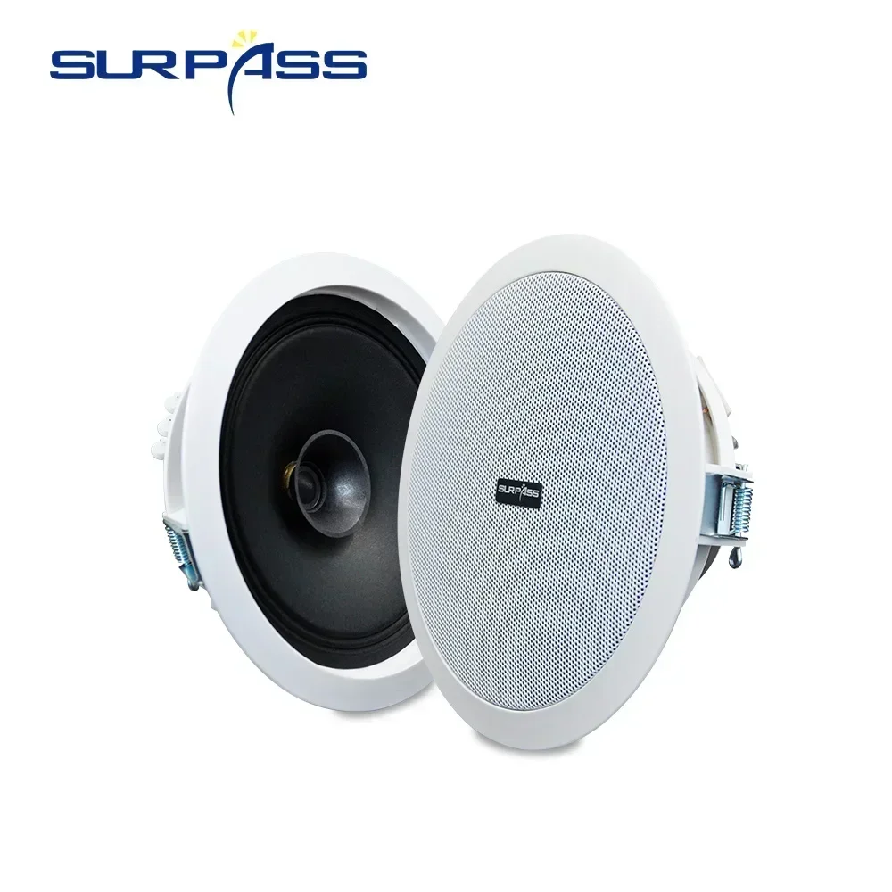 6Inch Home sound system Dustproof Smart BT In ceiling acoustics Active Speakers 2Channel BuiltWall Mount Roof Speaker for Indoor