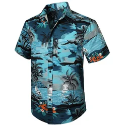 Tropical Floral Shirts for Men Clothing 3D Printing Hawaiian Vacation Shirt Short Sleeve y2k Tops Vintage Clothes Lapel Blouse