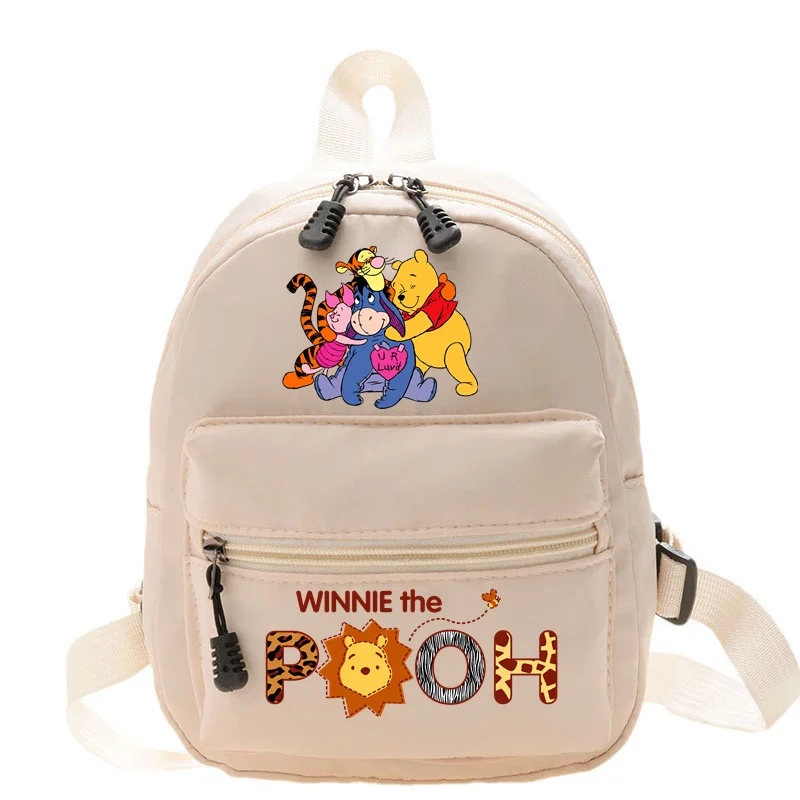 Winnie the Pooh Cute Women Backpack New College Style Cartoon Shoulder Bags Simple Teenage Girls Casual Kawaii Travel Backpacks