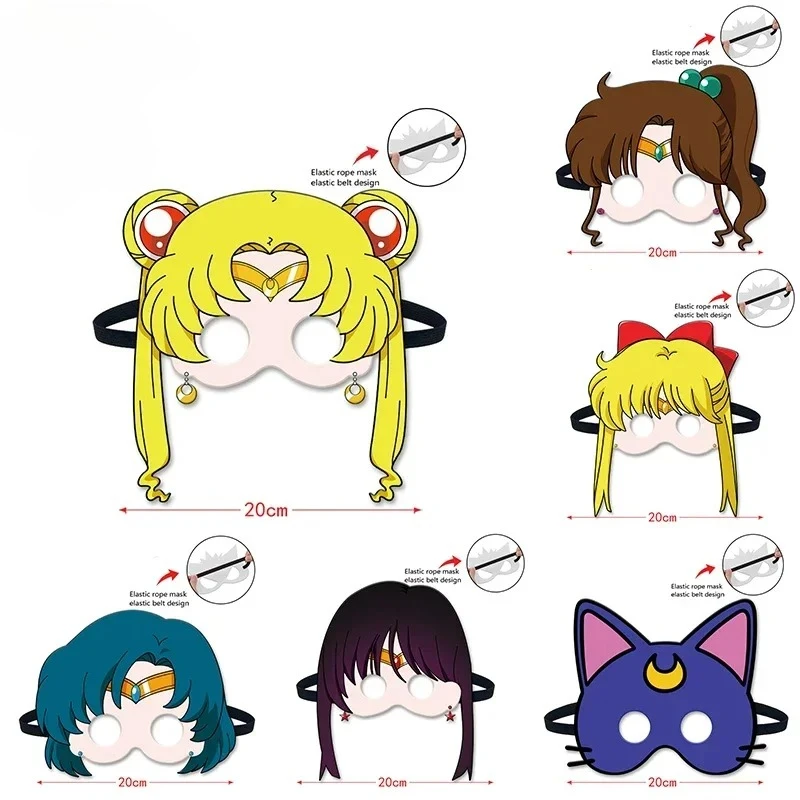 Máscara de Cosplay de Sailor Moon, Nueva, de Tsukino Usagi, Mizuno Ami, Heino Rei, con Ajuste Regulable, para Niños y Niñas, Regalo de Cumpleaños, Juguete
