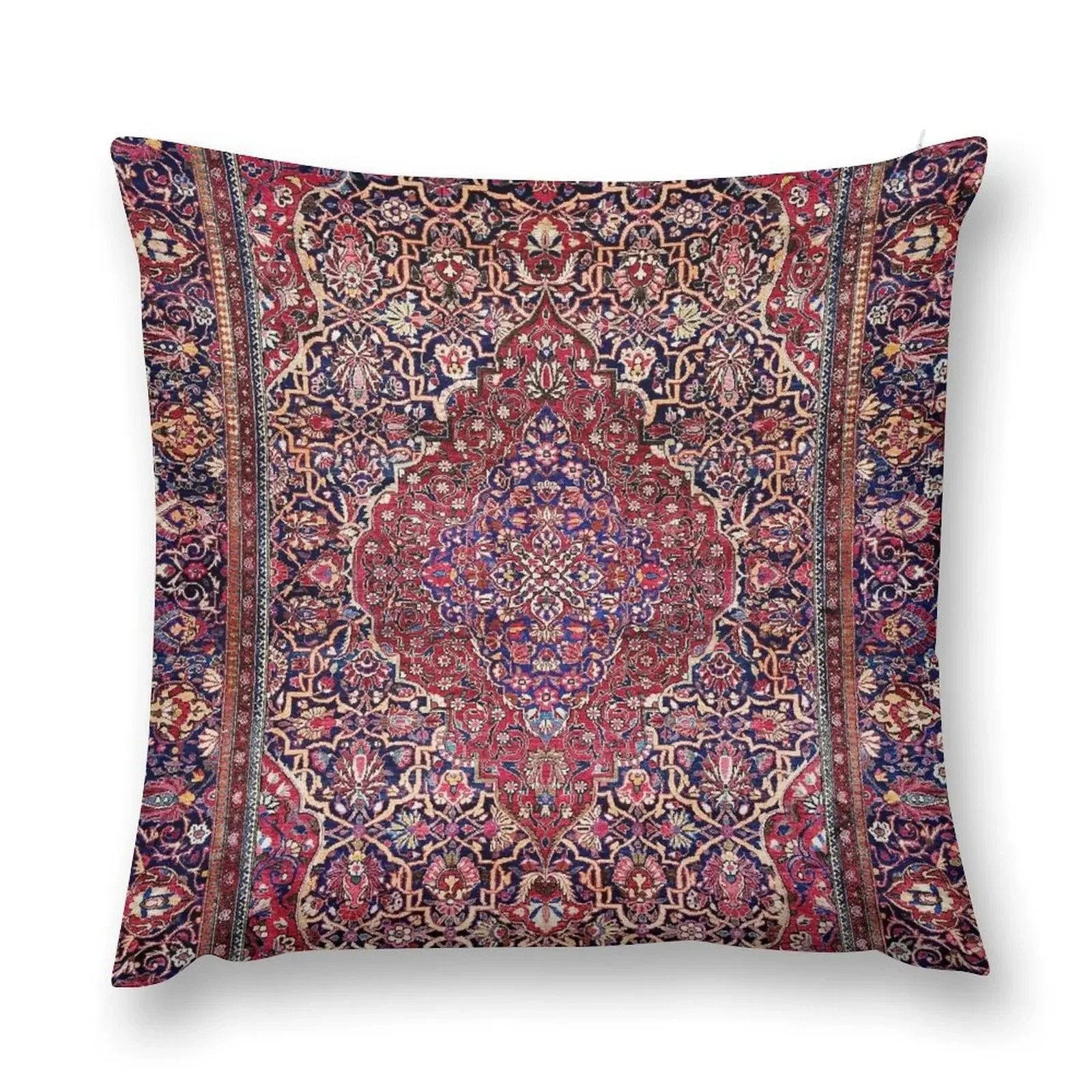 

Kashan Central Persian Silk Rug Print Throw Pillow Sofa Cushions Covers Christmas Covers For Cushions pillow