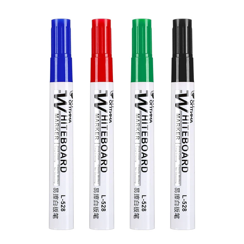Limpar caligrafia fácil apagamento Whiteboard Pen, Graffiti Blackboard Pen, alta capacidade, Escritório Ensino Pen, Marcador à base de água, 4pcs
