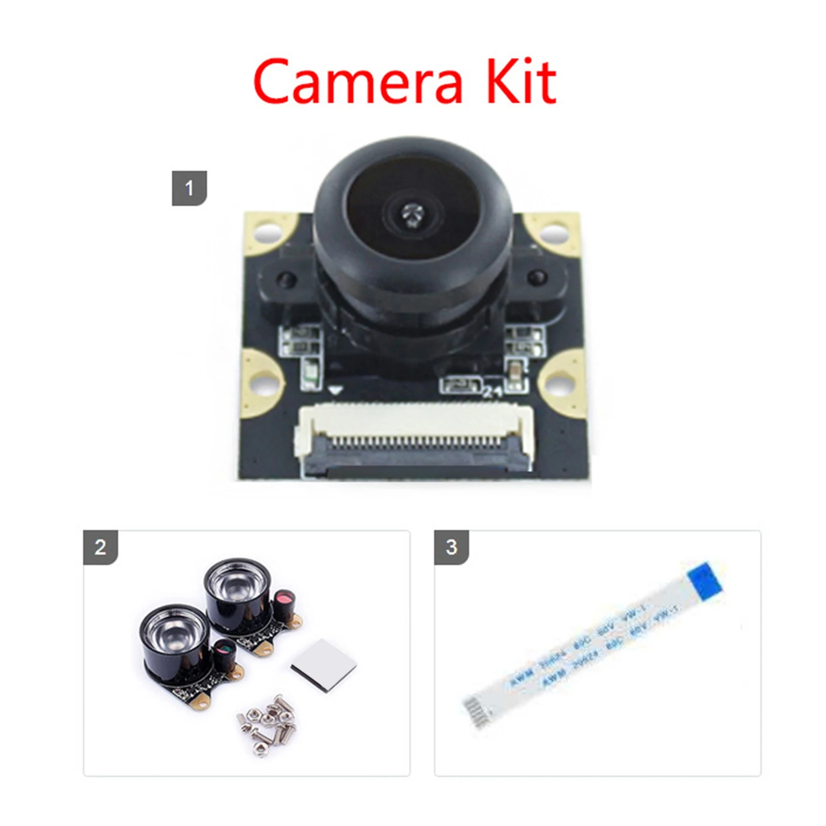 For HBV-Orange Pi Camera Module with Light 2 Million Pixels 110° Wide-Angle Night Vision GC2035 Manual Focus Camera