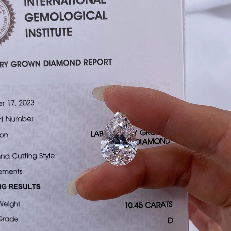 Pear Lab Grown Diamonds With GIA IGI certificate D E F color Synthetic Diamond Wholesale 1ct 2ct 3ct HPHT CVD Lab Diamond