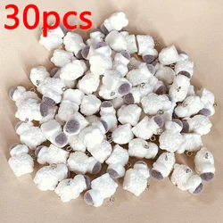 30pcs Flocked Sheep Resin Charms Bulk Wholesale Miniature Fluffy Doll Pendants For Earring Small Keychain Necklace Jewelry Charm
