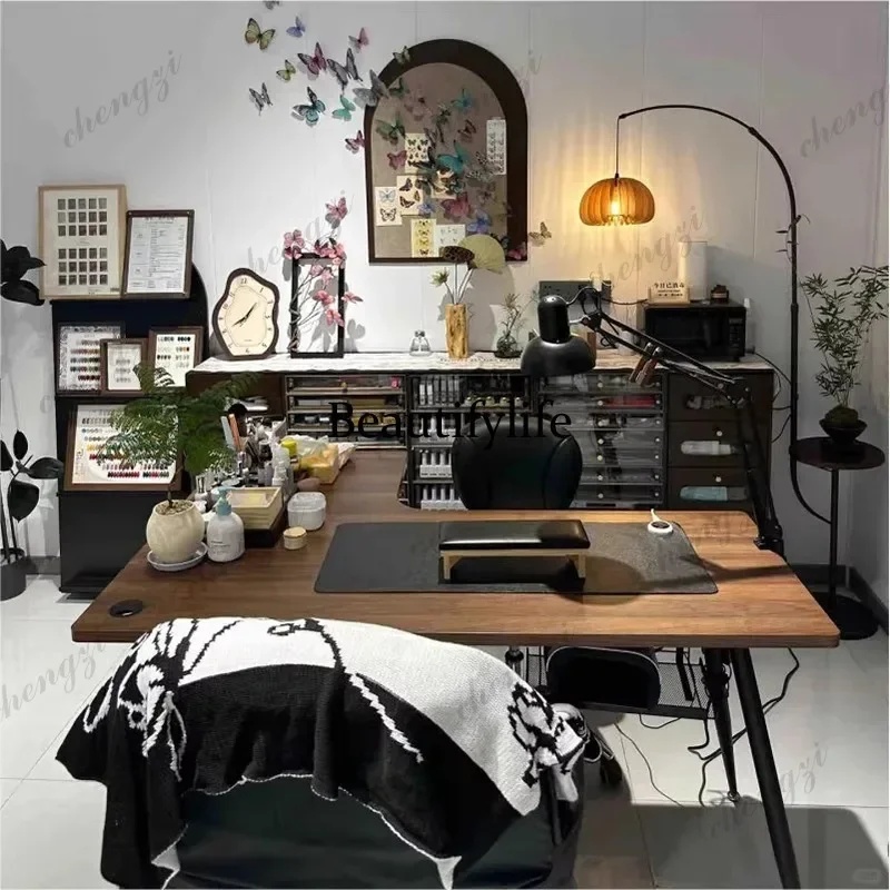 E182  French Classic Manicure Nail Table Trendy Unique Vintage Practical Manicure Nail Table Minimalist Design Mesa Salon Furnit