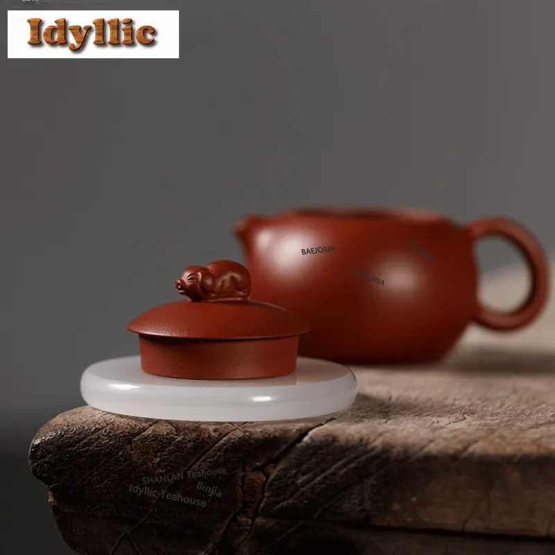 HOYIHM Solid Jade Stone Teapot Cover Holder Vintage Cover Frame Lid Bracket Zisha Pot Lid Shelf Tea Services Supplies Ornaments