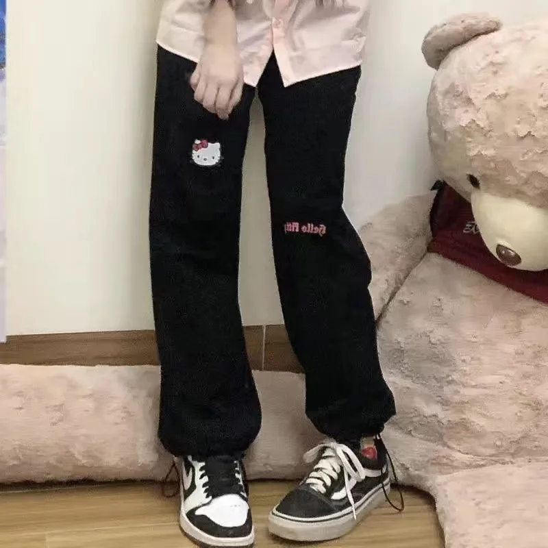 Sanrio My Melody Kawaii Girl Wide Leg Pants Spring Autumn New Student Y2k Pants Korean Style Loose Casual Sweatpants Cargo Pants