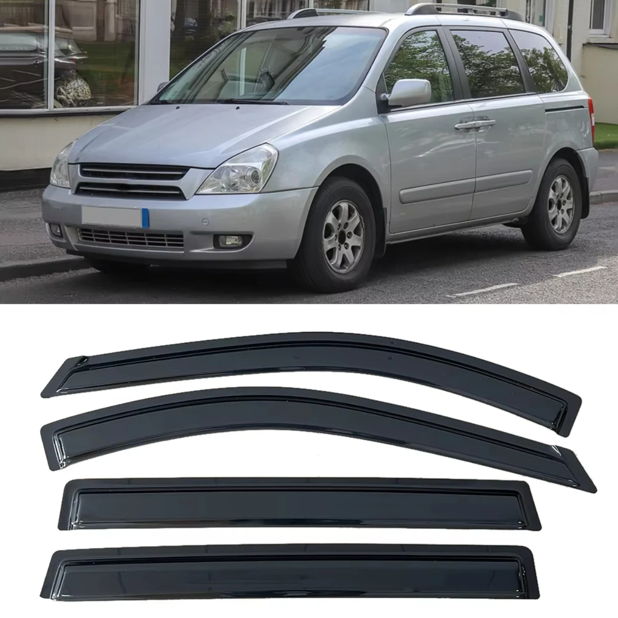 

For KIA Carnival VQ 5DOOR 2006 2007 2008 2009 2010 2011 2012 2013 Wind Deflectors Rain Guards Door Visor Ventvisor Window Visor