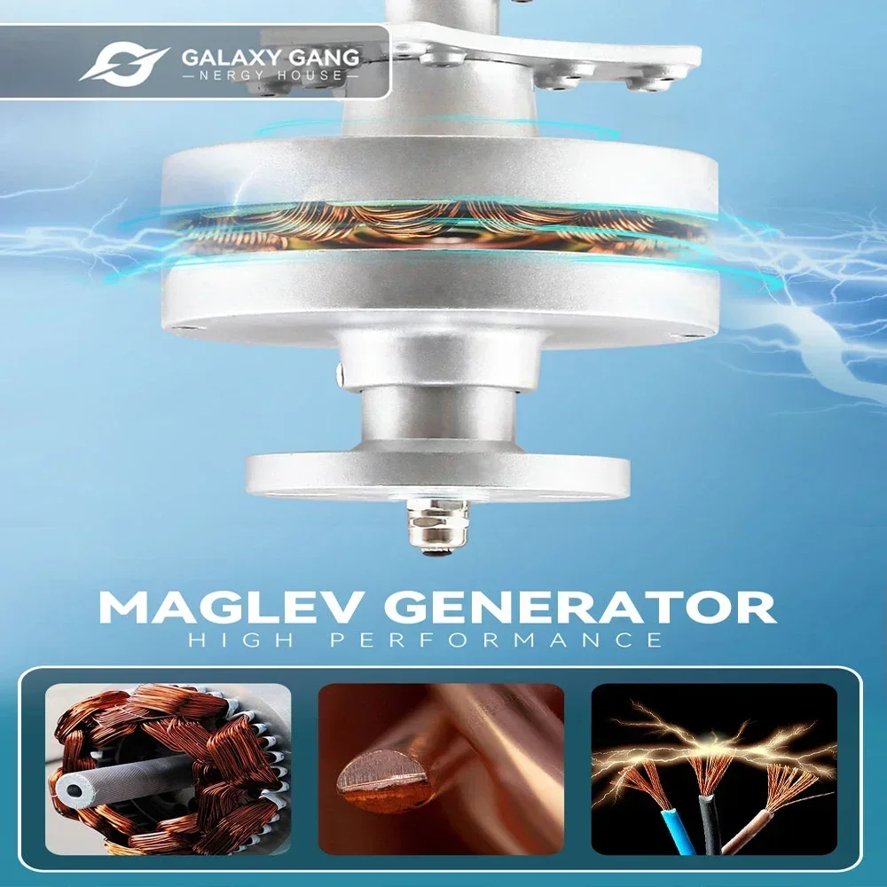 

Wind Turbine 2KW 5KW Vertical Axis Maglev Plant High Voltage Generator 5000w 24V 48V with Hybrid Charge Controller for Home Use