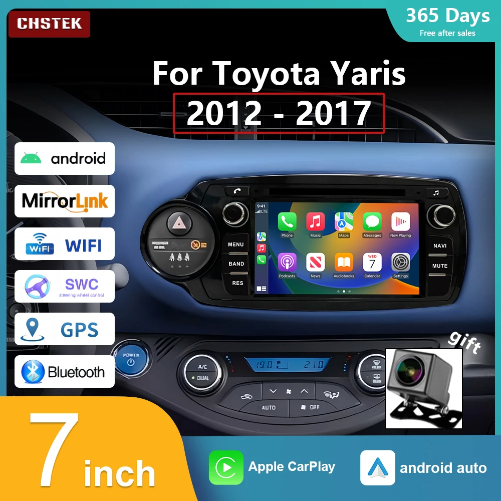 CHSTEK Car Radio Android 13 Carplay For Toyota Yaris Vitz XP130 2011-2020 Navigation Multimedia Automotiva Bluetooth WIFI 4G GPS