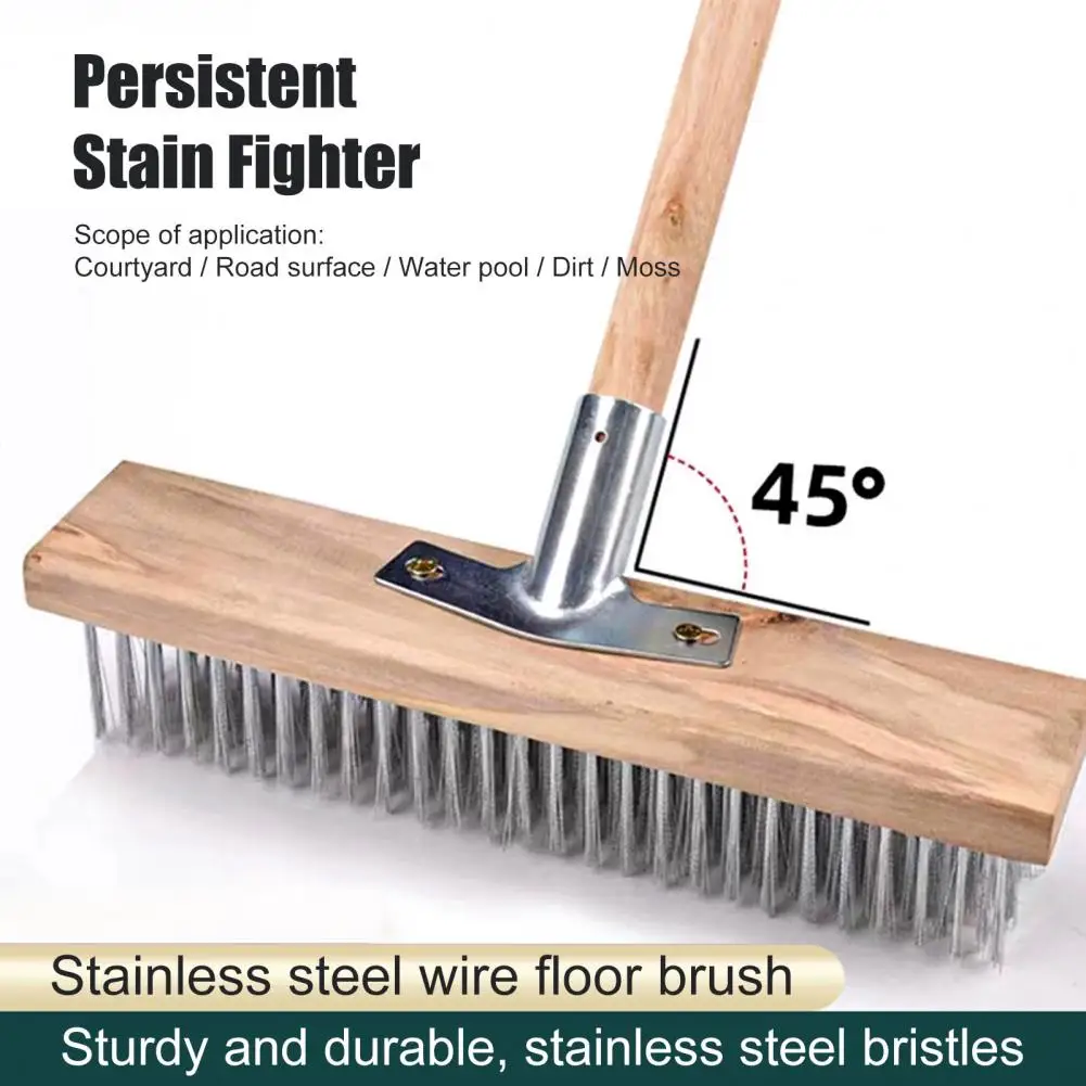 스테인리스 스틸 브러시 강력한 스테인리스 스틸 와이어 스크럽 브러시 야외 파티오 바닥 이끼 제거용