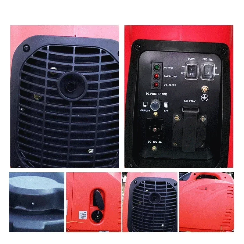 Портативный бензиновый генератор 220 В 220 В 1800 Вт, небольшой бесшумный портативный цифровой генератор с переменной частотой, бытовой