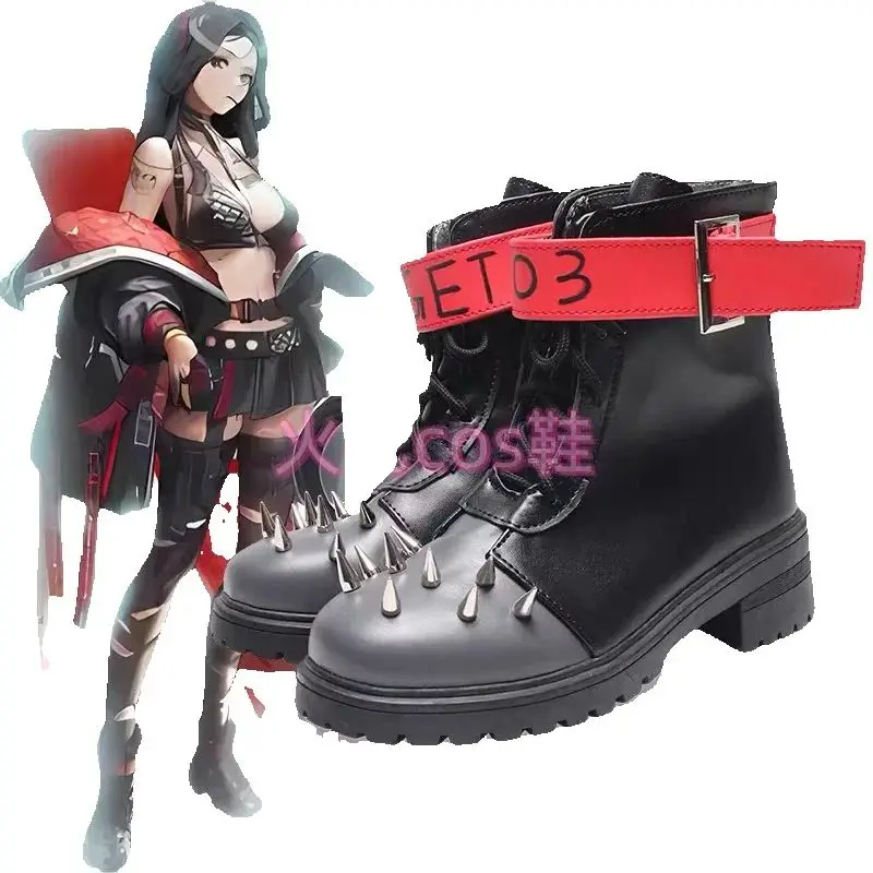 NIKKE-zapatos de Cosplay de la diosa de la victoria, botas negras hechas a medida en cualquier tamaño