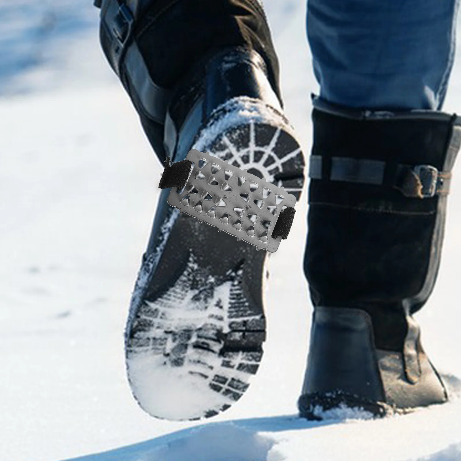 حذاء الجليد القابض عدم الانزلاق تسلق المشي لمسافات طويلة سبايك سنو الأشرطة سبايك غطاء الحذاء في الهواء الطلق الأحذية الجليد القابضون أحذية ثلج القابضون