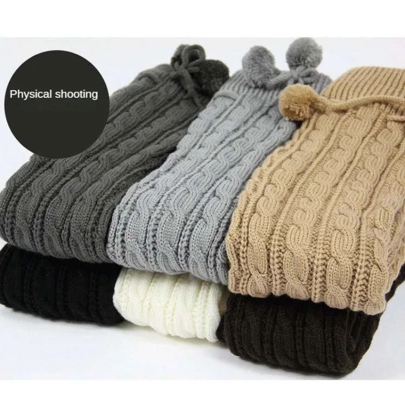 Women's Over-the-knee Stockings Winter Stretch Solid Color Woolen Yarn Knitted Loose Extended Thick Foot Warmers Leg Warmers