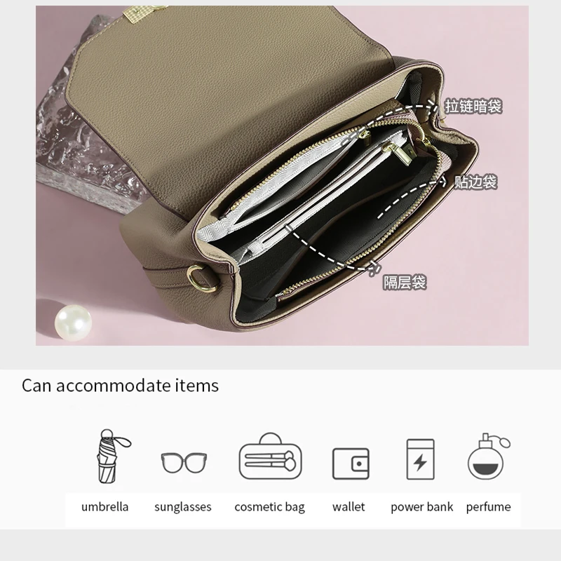 

Women's Cow Genuine leather Crossbody Bags Female Retro Casual Versatile Handbags Lady Classics Durable Cowhide Bag for Ladies