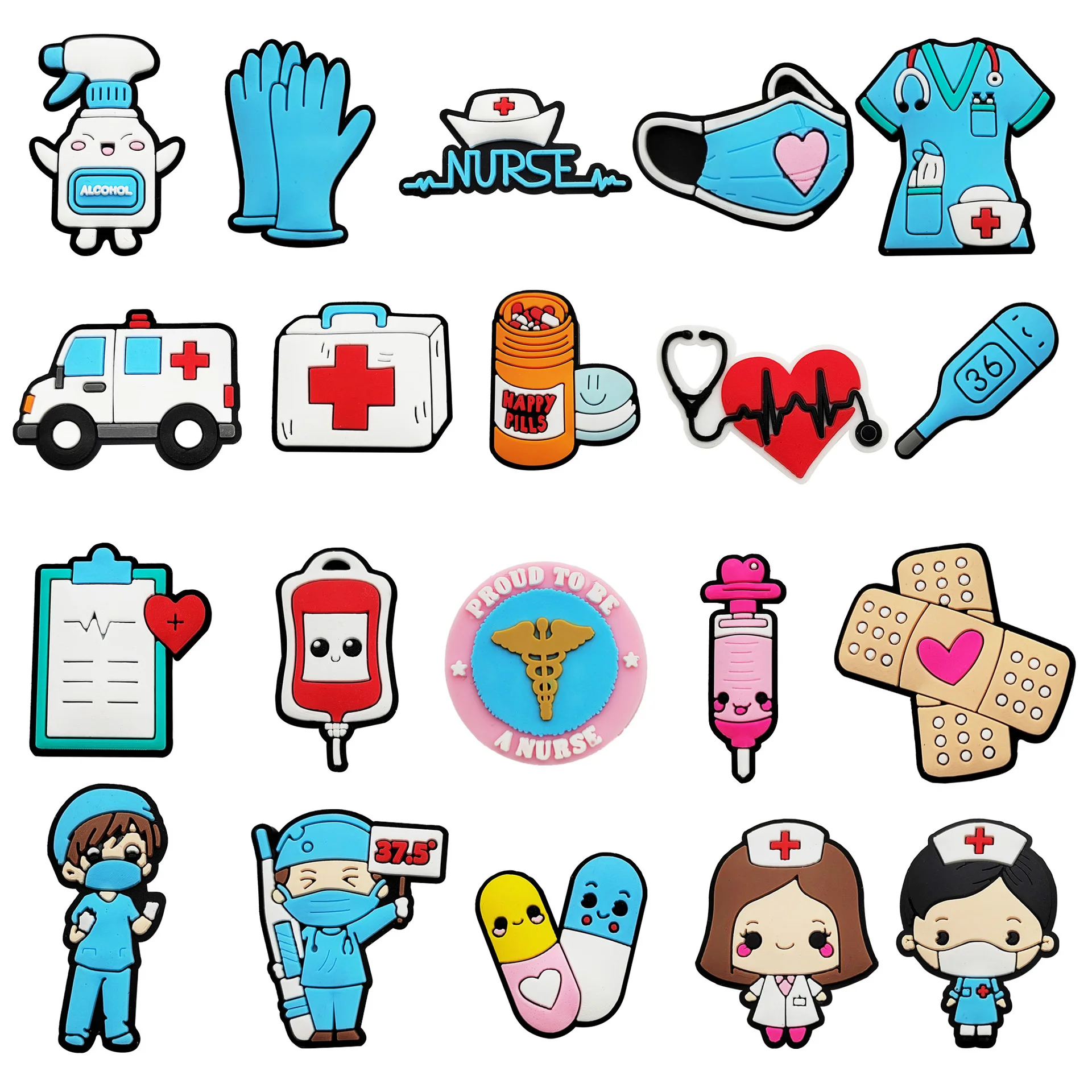 2024 medical Shoe Charms Fashion doctor Singer Accessories PVC Shoe Decoration for bags phone case Wristbands unisex Gift