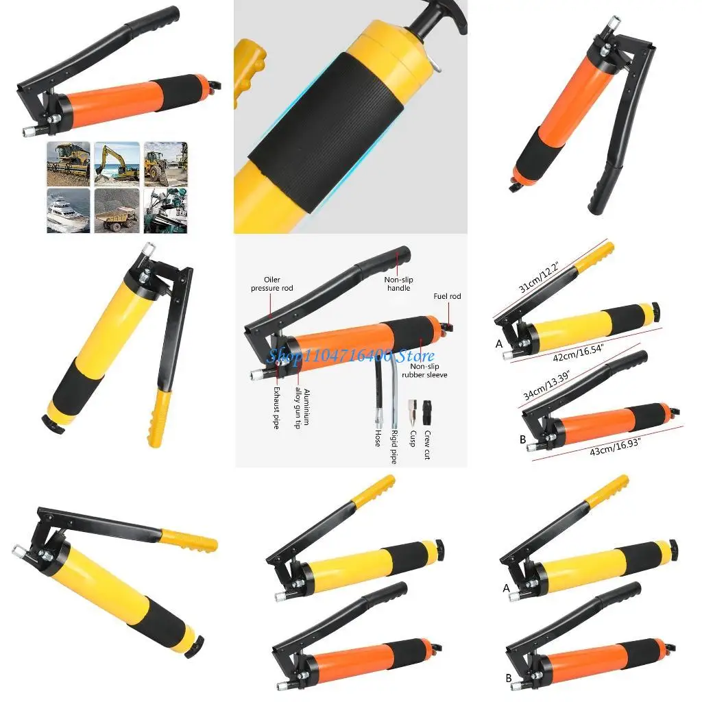 y1gd Grease Tool for Grease Nipples Heavy Duty Shaft Grease Tool with 21OZ Load Lever Handle Leakproof Grip Grease Tool