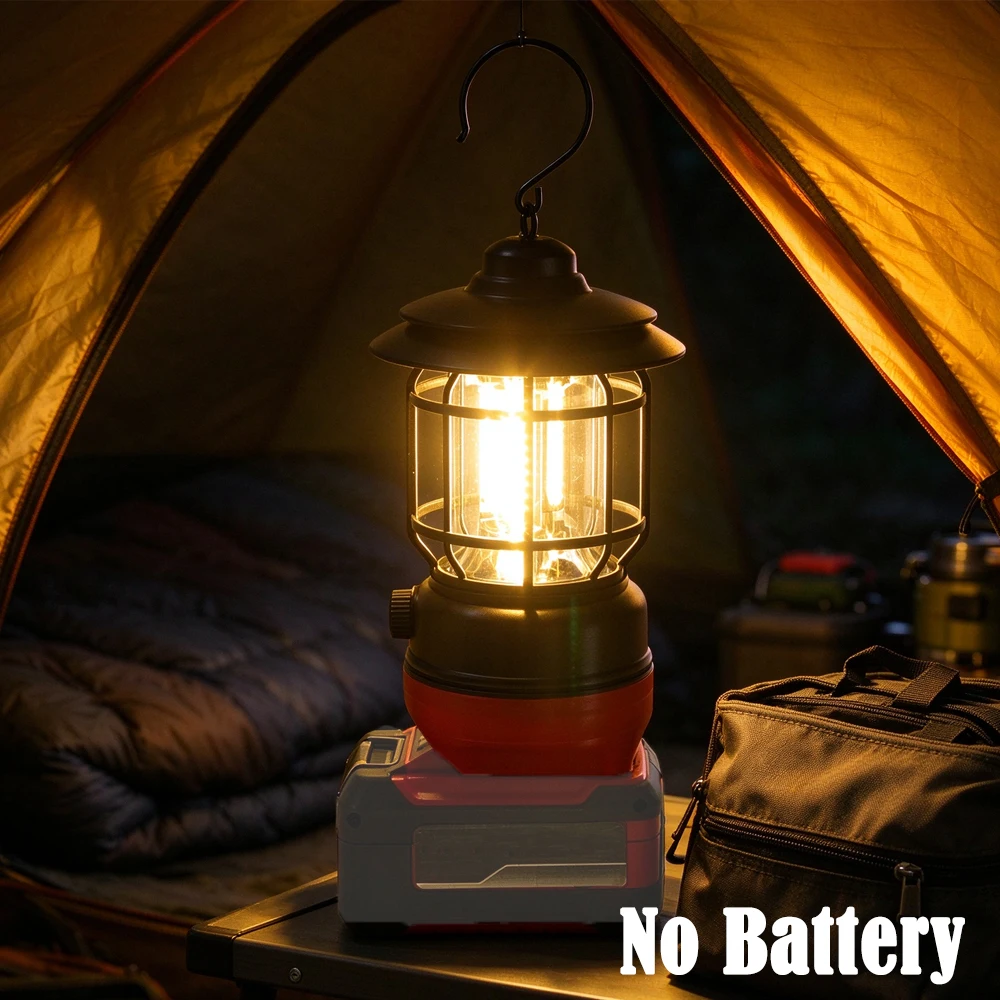 LED Work Light Camping Lantern For Ozito PXC 18V Lithium Battery Battery Hanging Tent Light Emergency Outdoor (No Battery)
