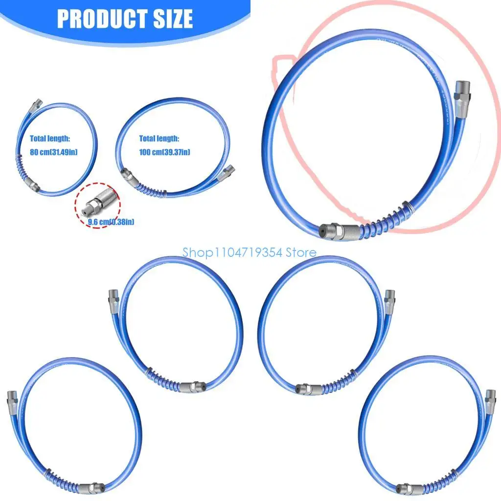 0XLD Pack of 2 Reinforced Grease Hose 10000PSI Flexible Coupler Leak Proof Threads Compatibles With Air Powered Grease Guns