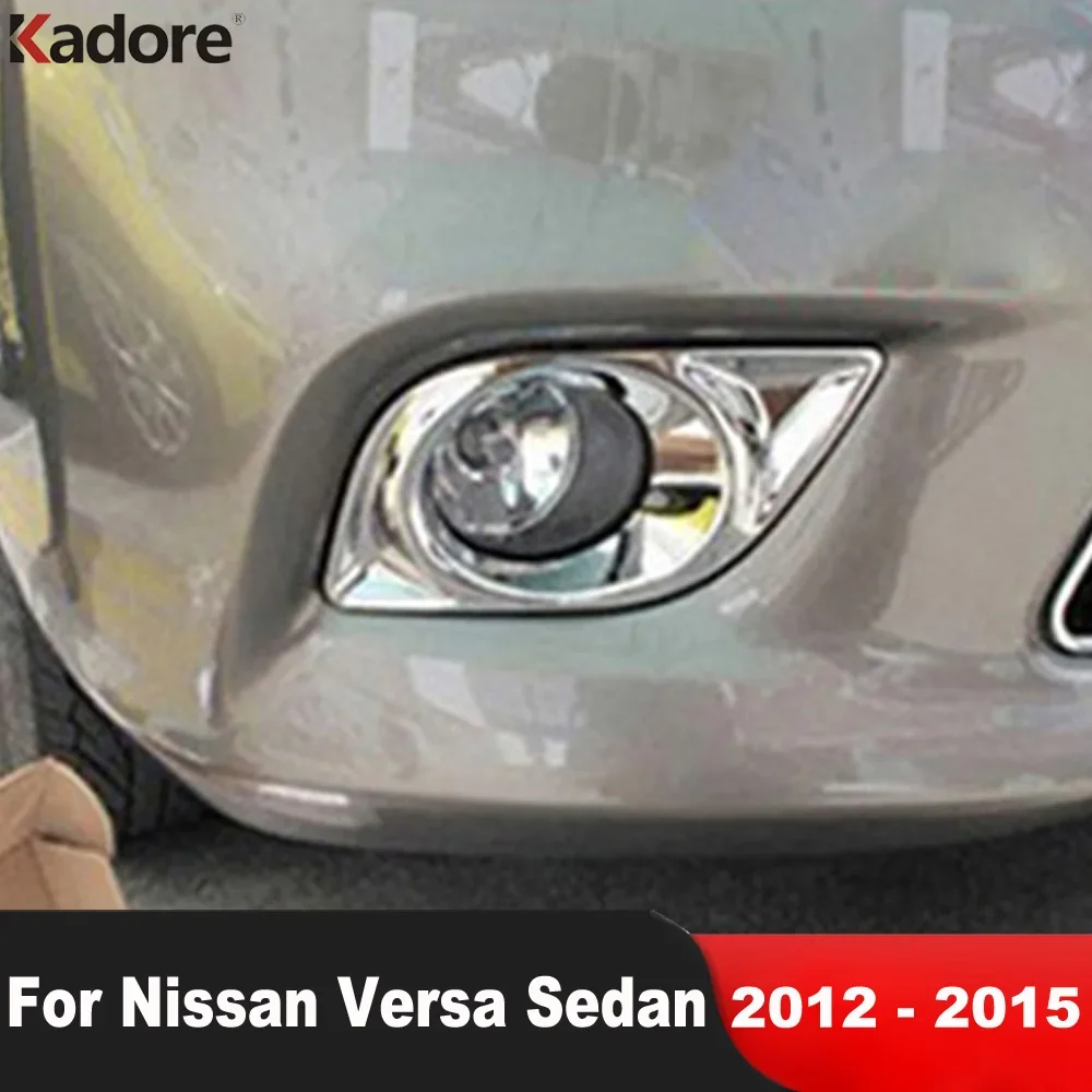 

For Nissan Versa 2012 2013 2014 2015 Sedan 1.6SL Chrome Front Fog Light Lamp Cover Trims Foglight Bezel Trims Car Accessories