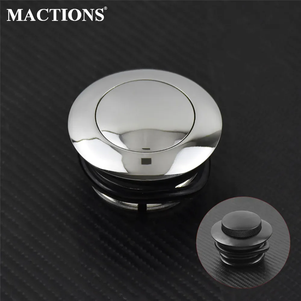 Motorcycle Black/Chrome Pop Up Fuel Tank Cap Right Hand Thread Reservoir Gas Cap For Harley 1982-2010 Dyna Softail Touring XL