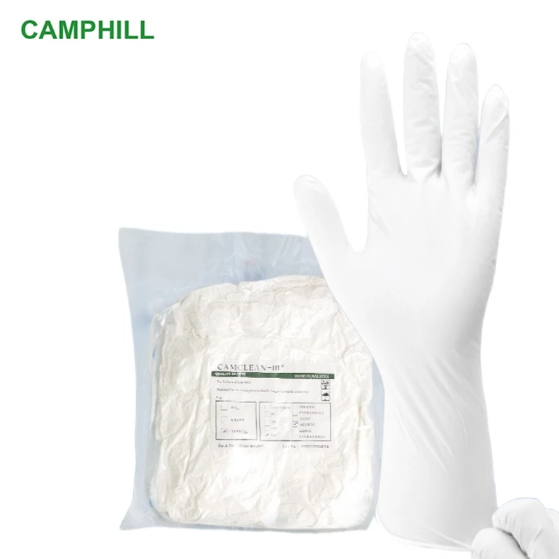 Direct selling 9-inch/12-inch disposable purification nitrile gloves Laboratory research office pitted surface anti slip gloves