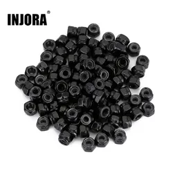 INJORA 100Pcs Metal M2 Nuts for 1/16 1/18 1/24 RC Car Crawler Axial SCX24 AXI90081 AXI00002 AXI00001 Gladiator AX24 Parts