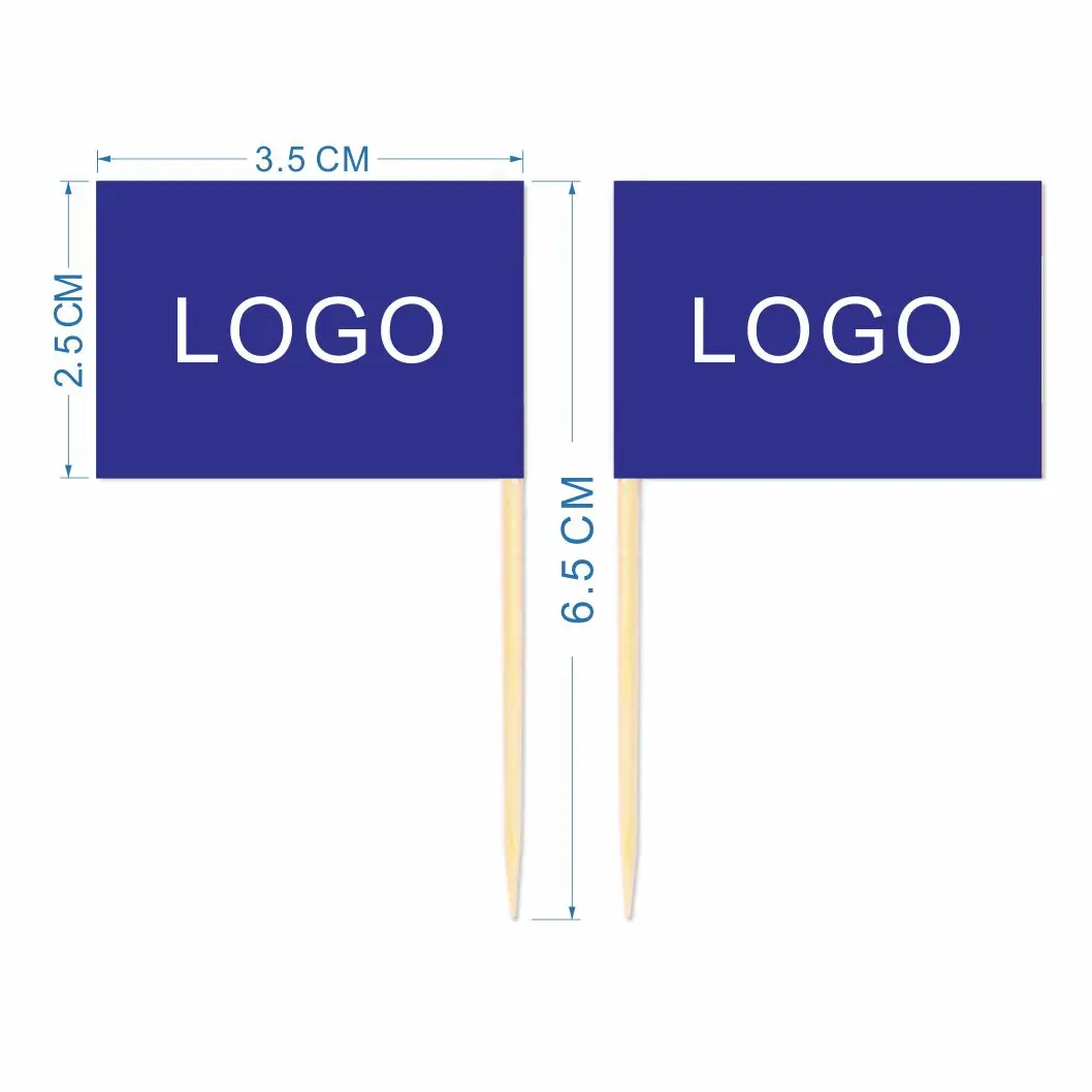 Custom Logo Toothpick Flags 3.5X3.5CMX10CM-10000PCS