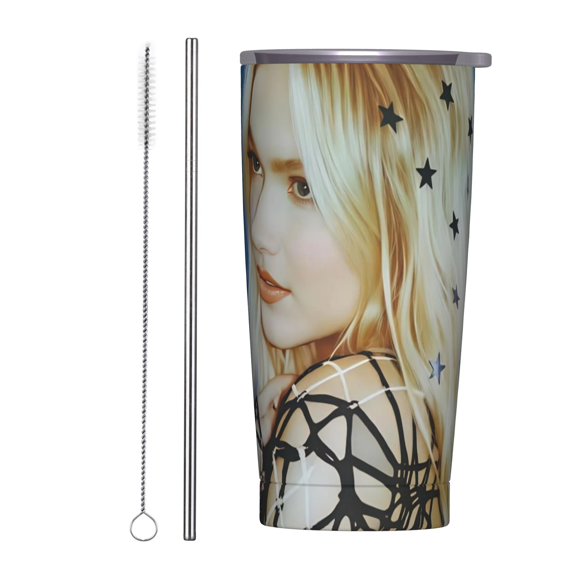 F-Freya Skye Singer Tumbler Vacuum Insulated  Coffee Cups Stainless Steel Double Wall Mugs Spill Proof