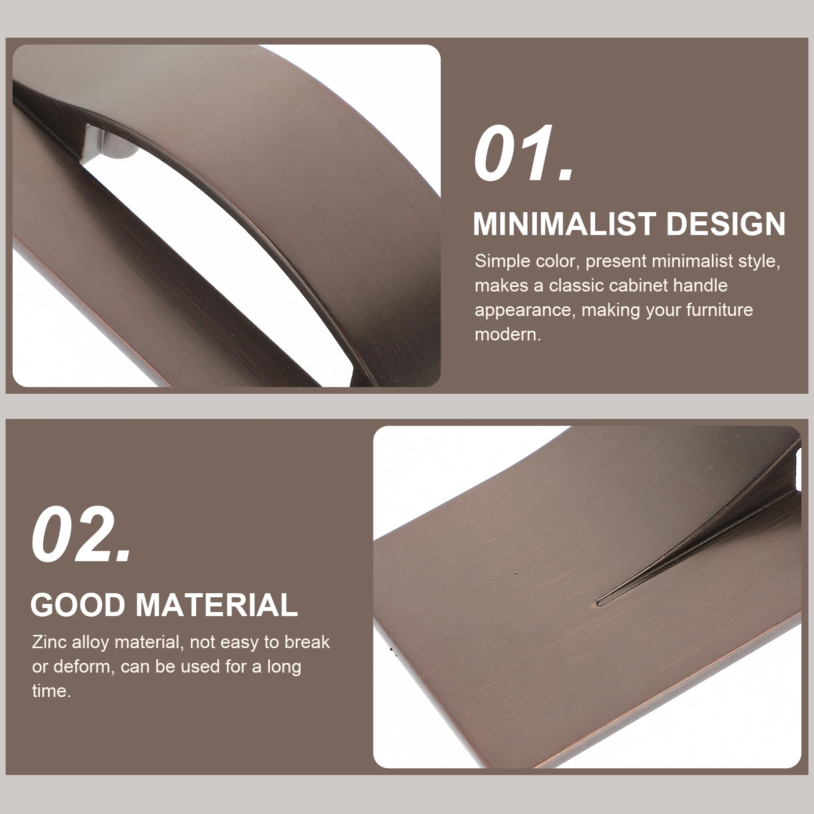 

Modern Cabinet Pull Handle Drawer Pulls Hardware Zinc Alloy Cupboard Handle Easy Installation Classic Color Decorative
