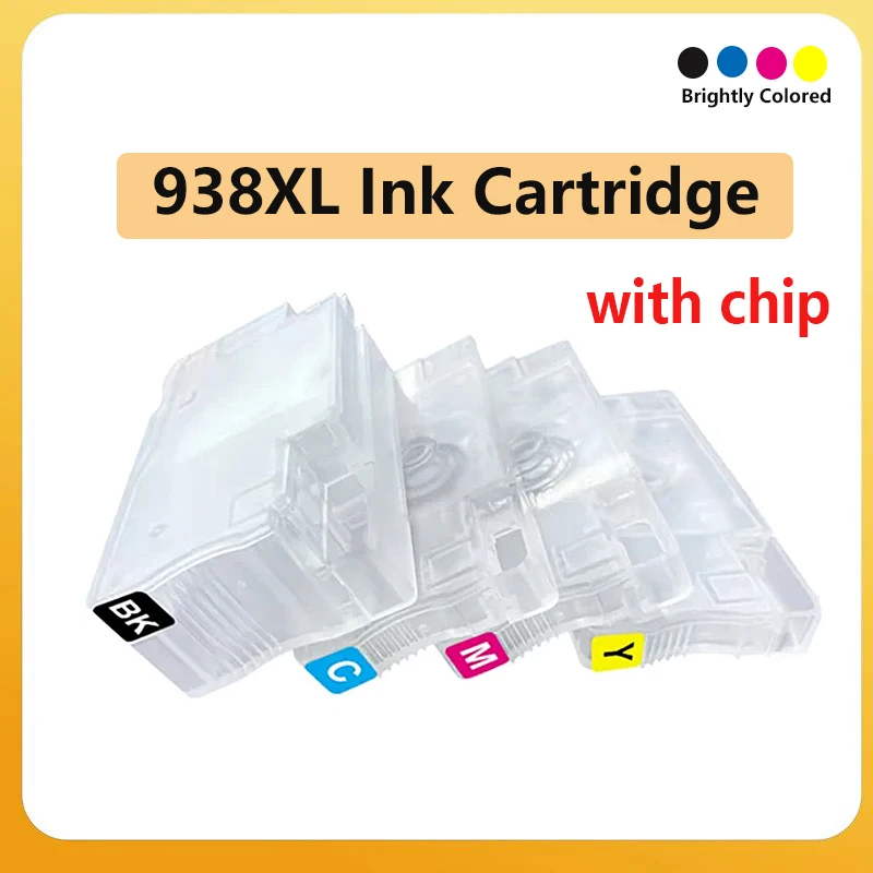 4Color 938XL Refill Ink Cartridge with Disposable Chip for HP 9100 9110 9120 9130 9110b 9117b 9120 9120b 9122/9123 9125 9130b