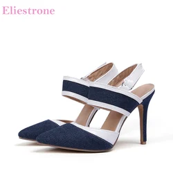 Brand New Summer Sweet Black Blue Women Casual Sandals Super High Thin Heels Lady Shoes SX1 Plus Big Small Size 12 30 43 47