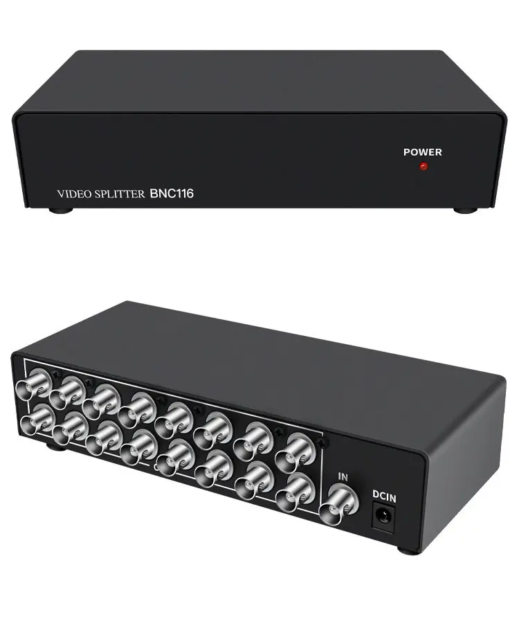 Video BNC distributor 1 in 16 out 16 port monitoring distributor 1x16 350M bandwidth HD 1080P