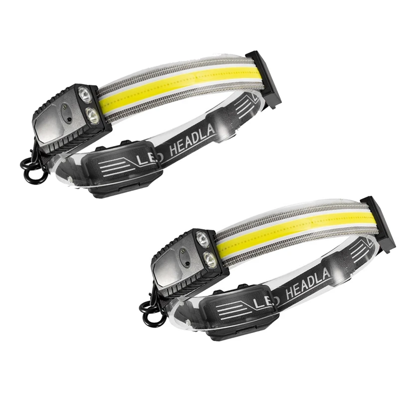 COB XPE Head Light Lamp Induction Headlight With Built-In Battery Fishing Running Glare Headlight