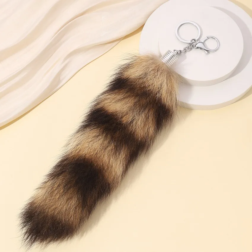 Extra Large, Soft and Cute Plush Imitation Fur Fox Tail Keychain Bag Accessories Pendant