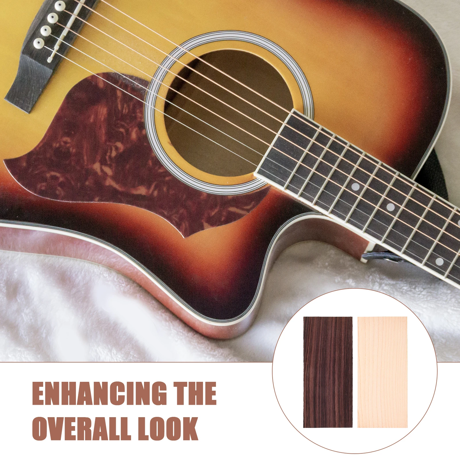 

2pcs Guitar Headstock Veneers Maple Decoration Tools for Folk Classical Guitars Protective Accessories Parts