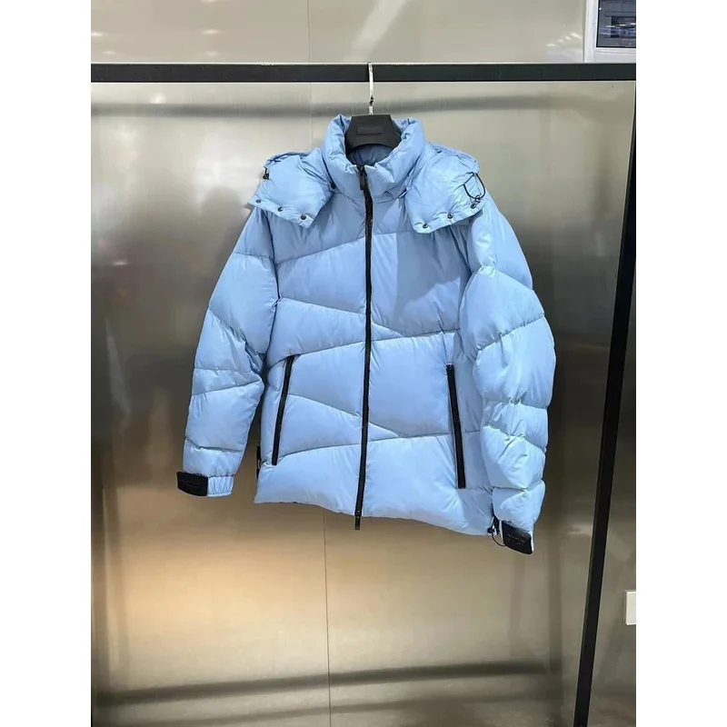 Moncl*r Solid Color Windproof Crop Puffer Jacket Unisex Winter Thick Short Style 90% White Goose Down Jacket Womans Coats