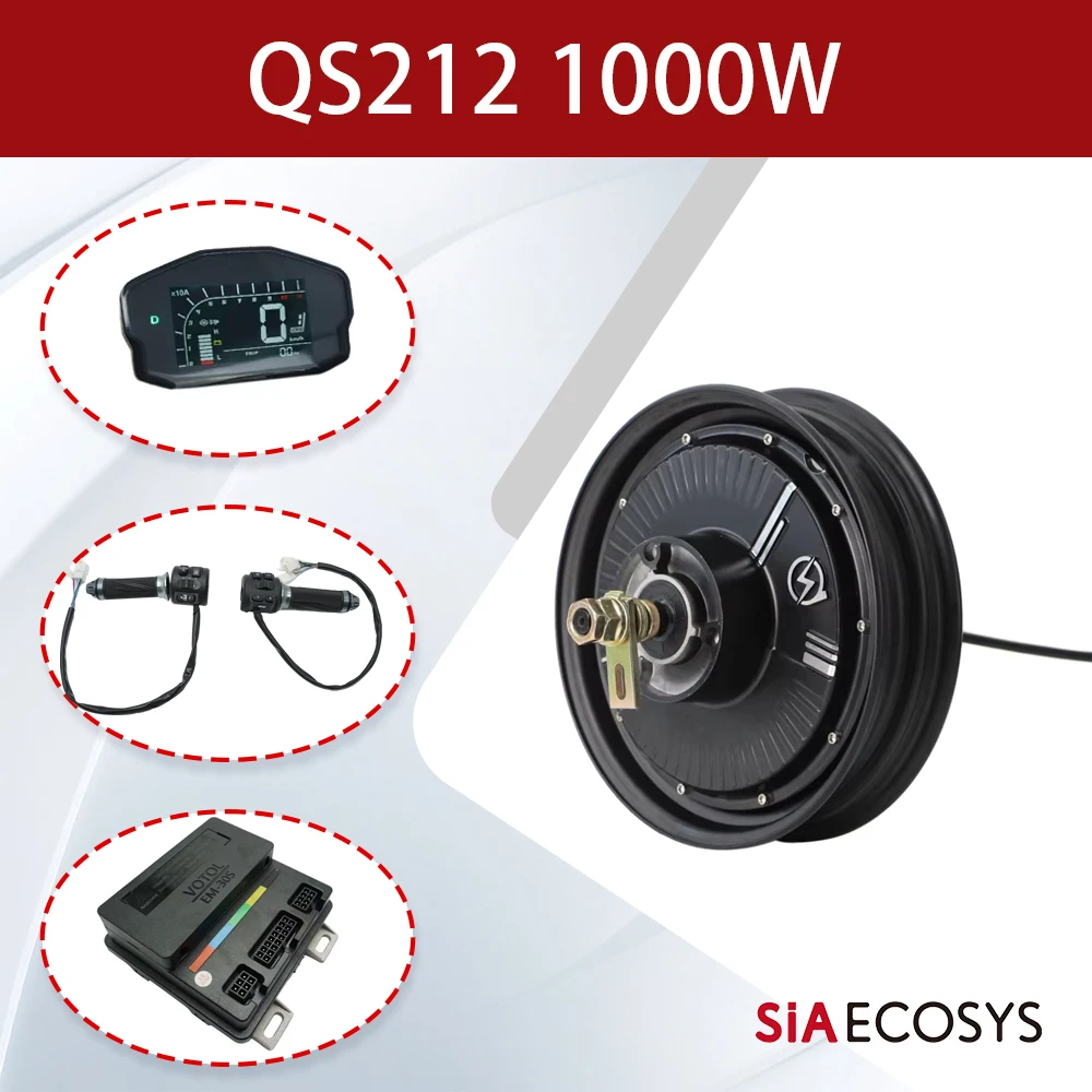 QSMOTOR QS212 1000W V1.12 Hub Motor Kits With Votol EM30sp Controller For Electric Scooter E-motorcycle
