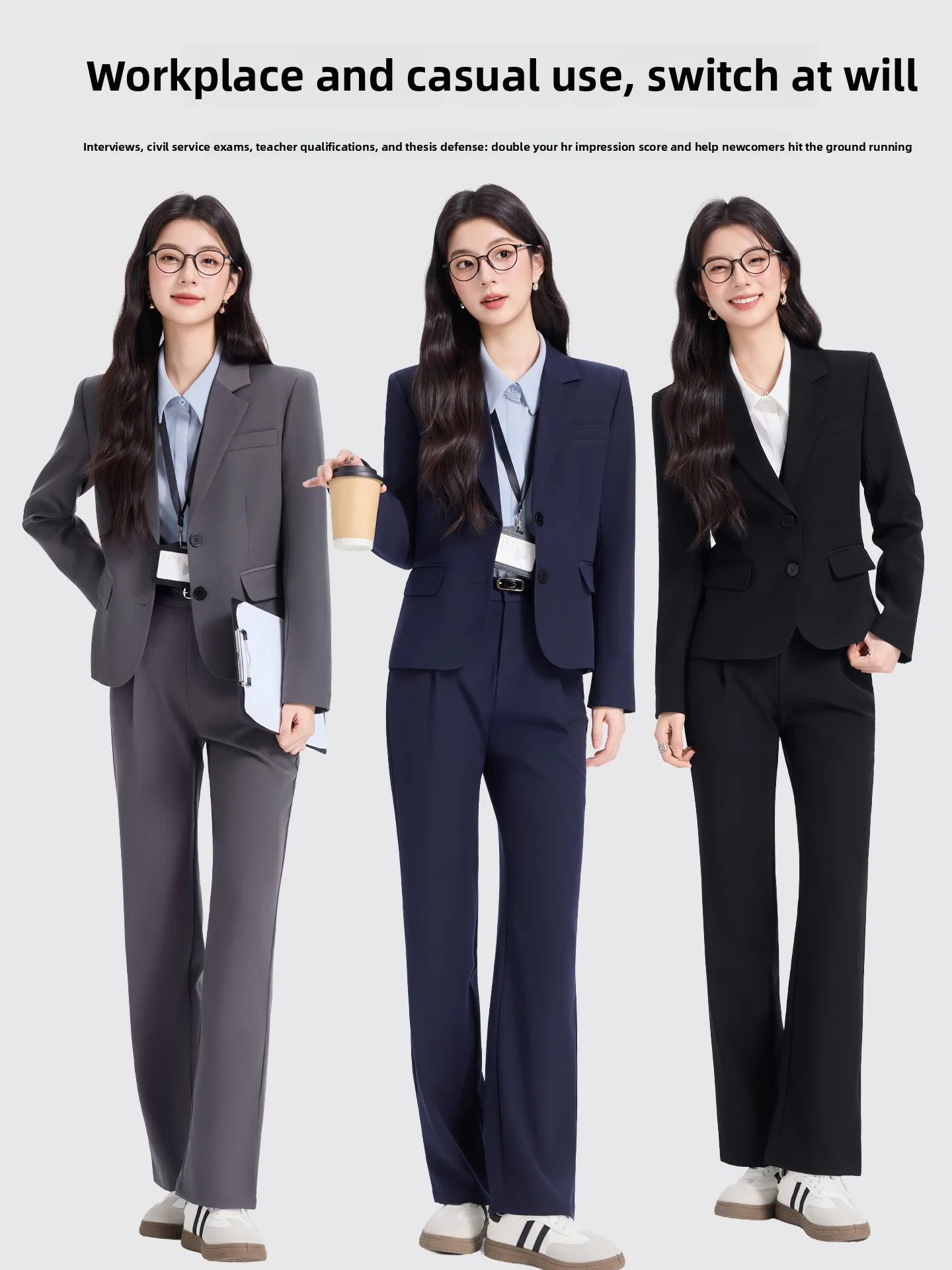 Elegant Royal Blue Women's Suit Jacket Professional Career Interview Formal Wear Three Button Cuff Polyester Breathable Anti-...