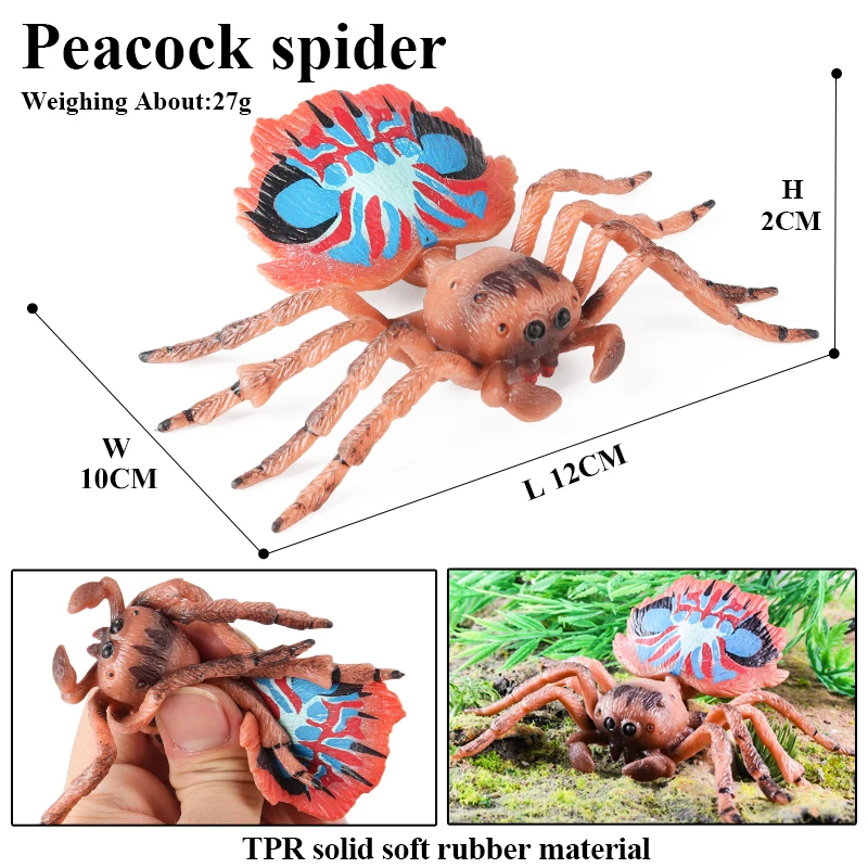 Oenux Wild Insekt Tier Modell Raupe Eidechse Spinne Gekko Chamäleon Action-figuren Weiche TPR Halloween Trick Spielzeug Kind Geschenk – Detail 8