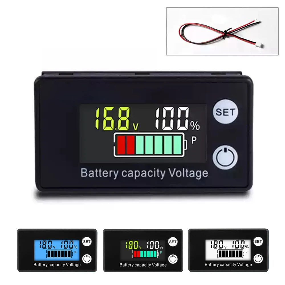 DC 8V-100V Battery Voltmeter Capacity Indicator 12V 36V 48V 72V Lead Acid Lithium LiFePO4 Car Motorcycle Voltmeter Voltage Gauge