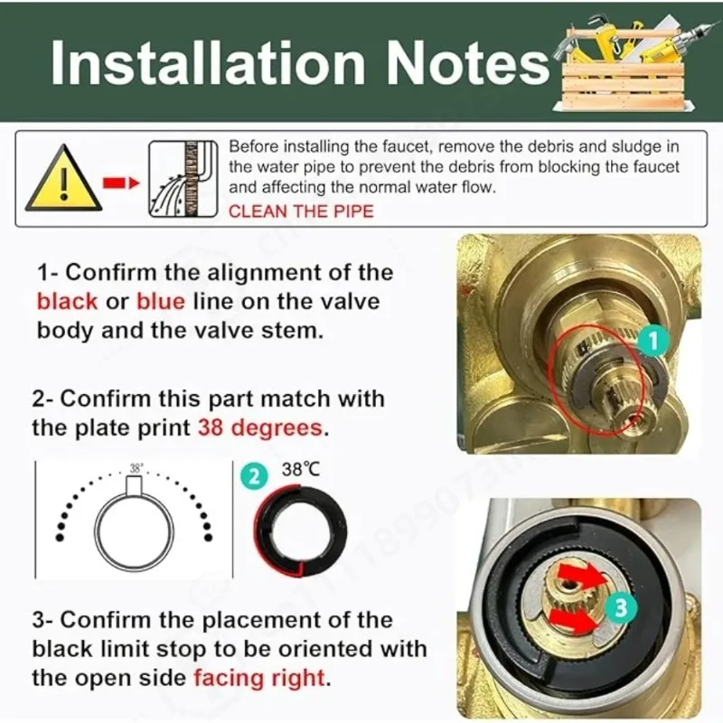 Brass Shower Thermostatic Cartridge Replacement Kit - Bathroom Water Temperature Control Mixer Valve Bar Faucet Repair