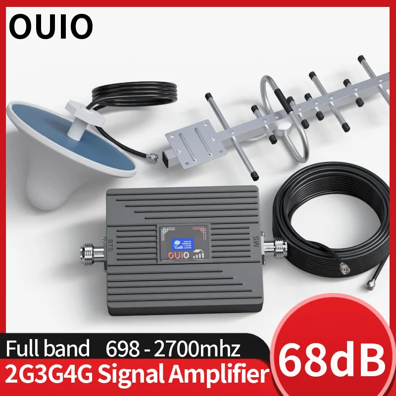 OUIO  Mobile phone Network Internet DCS WCDMA CDMA Signal  Cell Signal Booster Kit Repeater GSM 2G 3G 4G 5G Sound booster 4G LTE