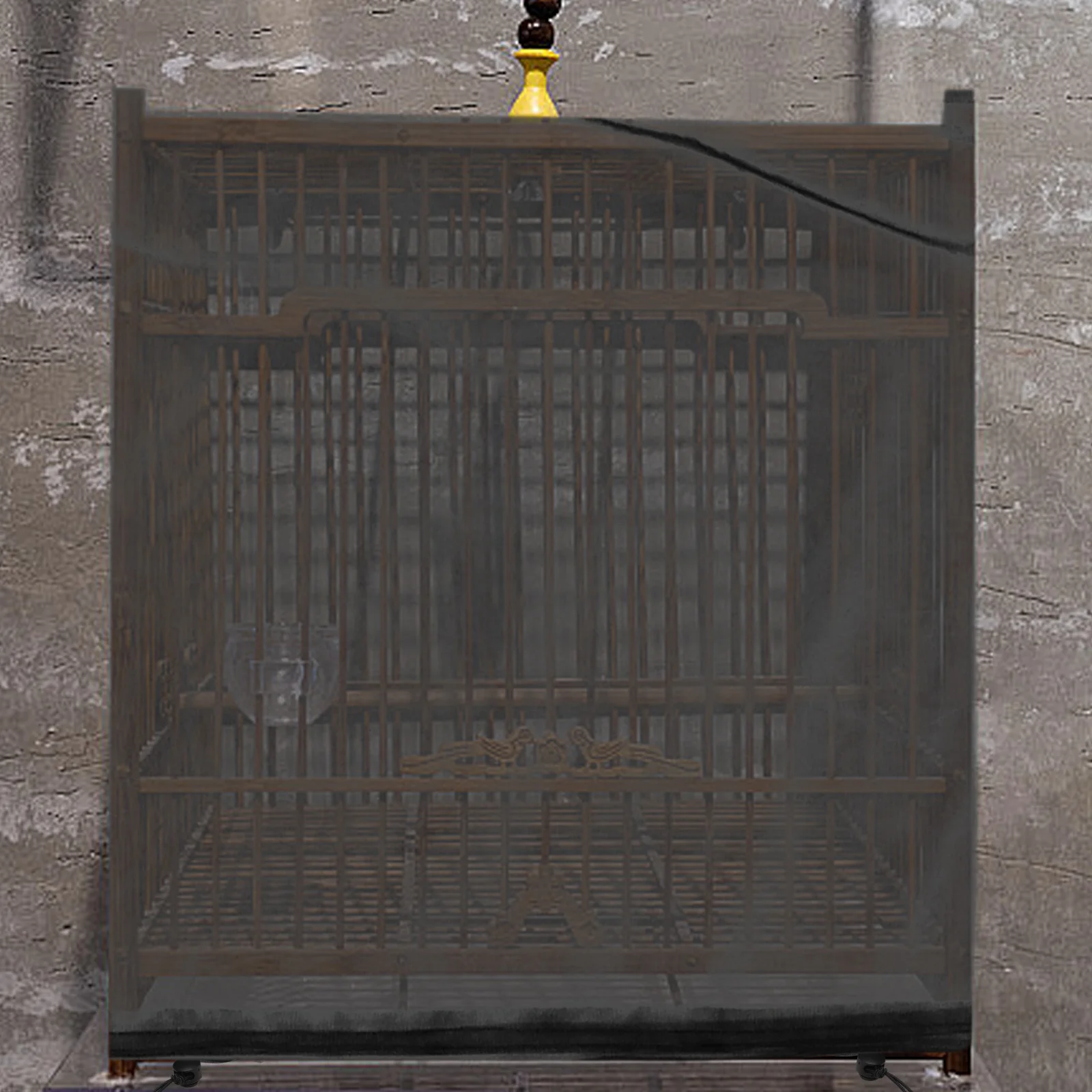 

Black Elastic Mesh Netting 40cm Height 100-200cm Circumference Airy Cover Bird Cage Accessories Dustproof Stretchy Skirt