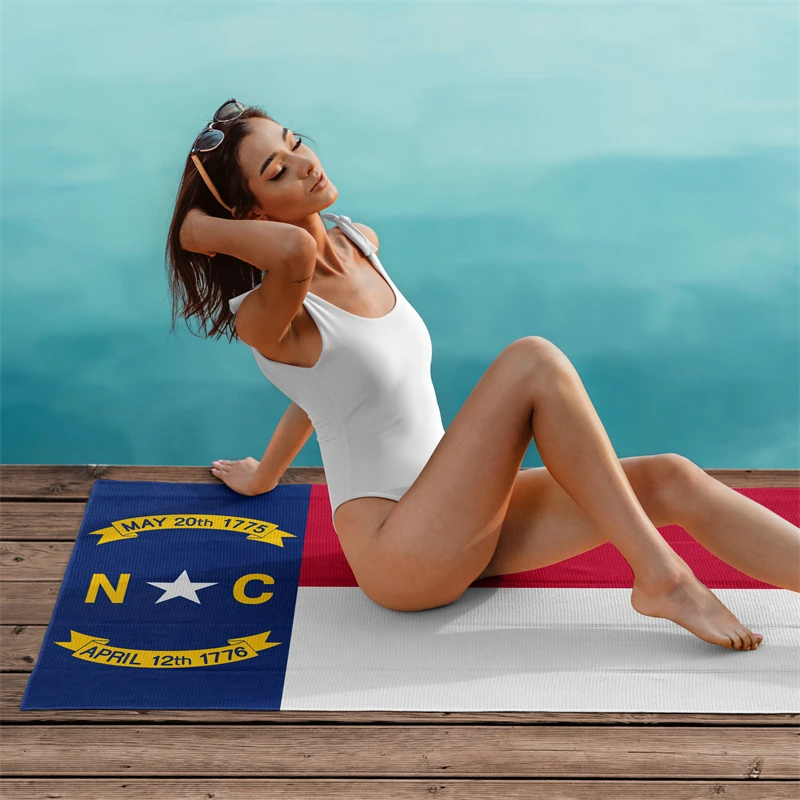 Gaslight Gatekeep Girlboss North Carolina Waffle Beach Towel 150cm x 75cm