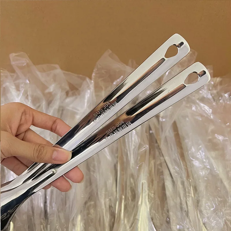 Lebensmittelqualität aus Edelstahl 304, Löffel, Sieb für die Küche, Löffel mit langem Griff, große Suppe, heißer Topf, vertiefter Suppenlöffel