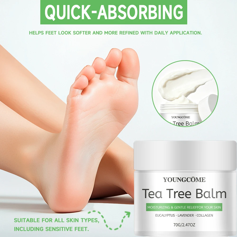 YOUNGCOME Tea Tree Balm with Eucalyptus, Lavender & Collagen - Moisturizing Soothing Skin Balm for Dry Skin, Gentle Calming Care